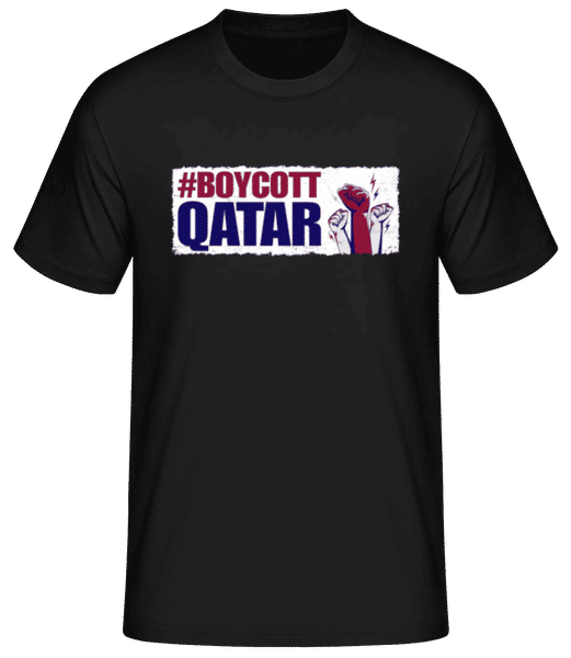 Aperçu: Boycott Qatar - T-shirt standard Homme - Noir - Devant