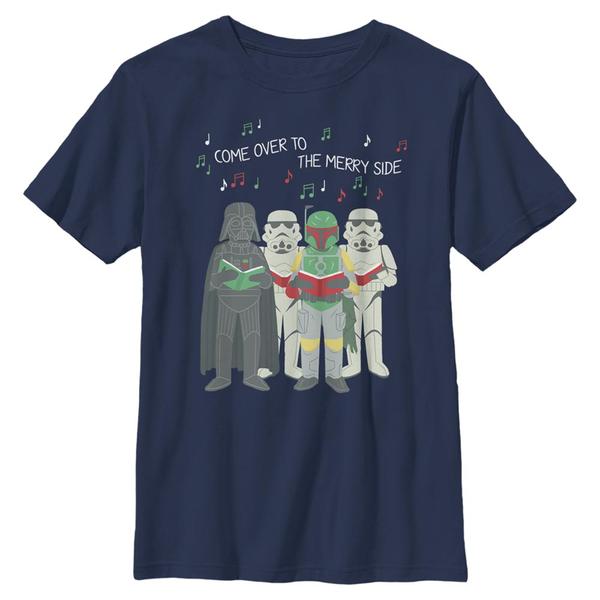 Aperçu: Star Wars - Skupina Dark Side Carols - Christmas - Enfant T-shirt - Bleu marine - Devant
