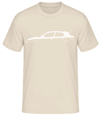 'Audi A1 Sportback (GB)' Silhouette - Pánské basic tričko - Krémová - Napřed