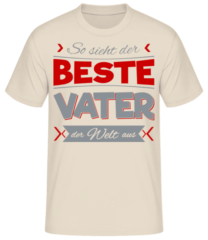 Vorschau: Der Beste Vater Der Welt - Männer Basic T-Shirt - Creme - Vorne