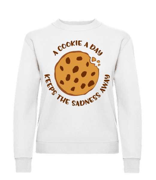 Aperçu: A Cookie A Day - Sweatshirt Femme - Blanc - Devant