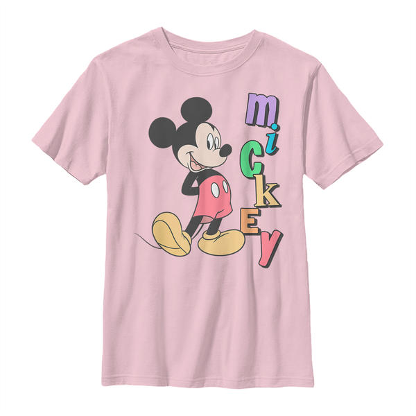 Aperçu: Disney Classics - Mickey Mouse - Mickey Name - Enfant T-shirt - Rose - Devant