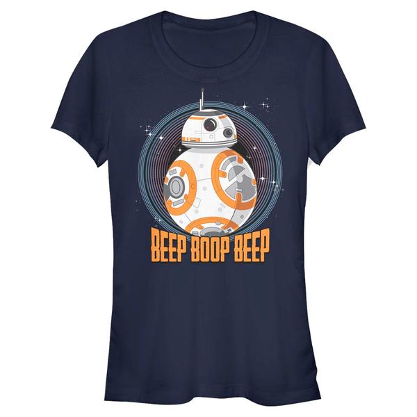 Aperçu: Star Wars - BB-8 BB8 Beep - Femme T-shirt - Bleu marine - Devant