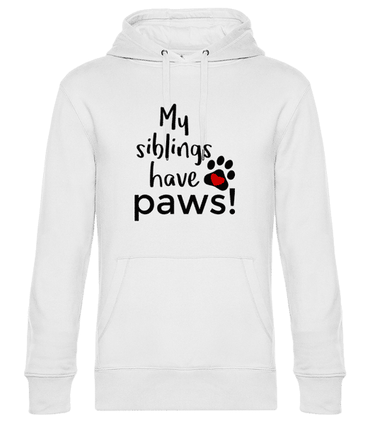 Vorschau: My Siblings Have Paws - Unisex Premium Hoodie - Weiß - Vorne