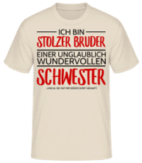 Stolzer Bruder Einer Schwester - Männer Basic T-Shirt - Creme - Vorne