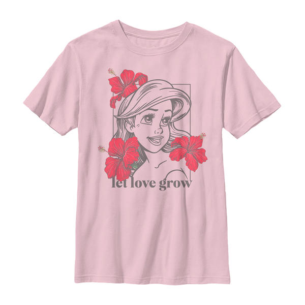 Aperçu: Disney - Ariel La Petite Sirène - Malá mořská víla Floral - Enfant T-shirt - Rose - Devant