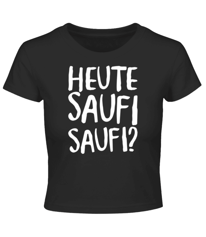 Vorschau: Mallorca Heute Saufi Saufi - Crop T-Shirt - Schwarz - Vorne