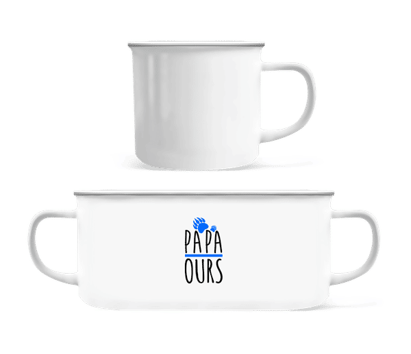 Aperçu: Papa Ours - Tasse Émaillée - Blanc - Devant