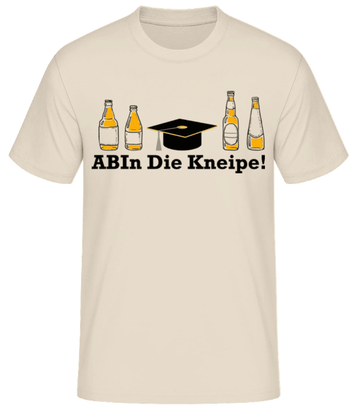 Vorschau: ABIn DIe Kneipe - Männer Basic T-Shirt - Creme - Vorne