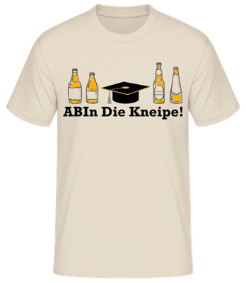 ABIn DIe Kneipe - Männer Basic T-Shirt - Creme - Vorne