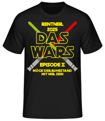 Das Wars Rentner 2025 - Männer Basic T-Shirt - Schwarz - Vorne