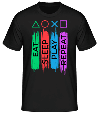 Eat Sleep Play Repeat - Men's Basic T-Shirt - Black - Front