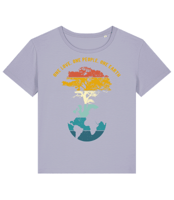 One Love One Earth - Frauen Bio T-Shirt Stanley Stella 2.0 - Lavendel - Vorne