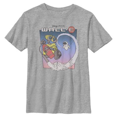 Pixar - Wall-E - Wall-e Walle and Eve in Space - Niños Camiseta - Gris moteado - delante