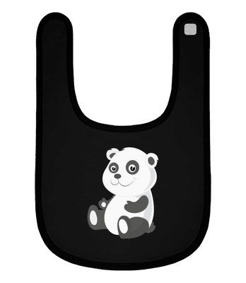 Panda Comic - Baby Bio Lätzchen - Schwarz - Vorne