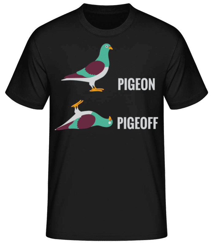 Náhled: Pigeon Pigeoff - Pánské basic tričko - Černá - Napřed