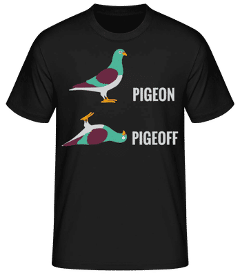 Pigeon Pigeoff - Camiseta básica para hombre - Negro - delante