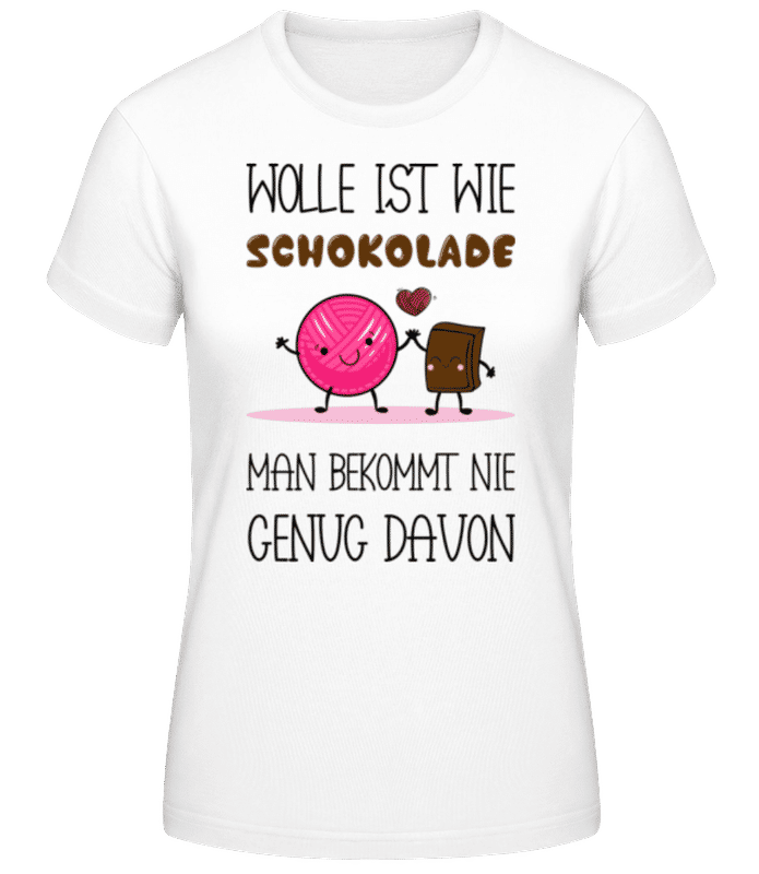 Vorschau: Wolle Ist Wie Schokolade - Frauen Basic T-Shirt - Weiß - Vorne