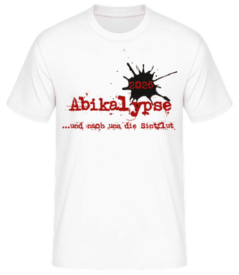 Abikalypse 2025 - Männer Basic T-Shirt - Weiß - Vorne