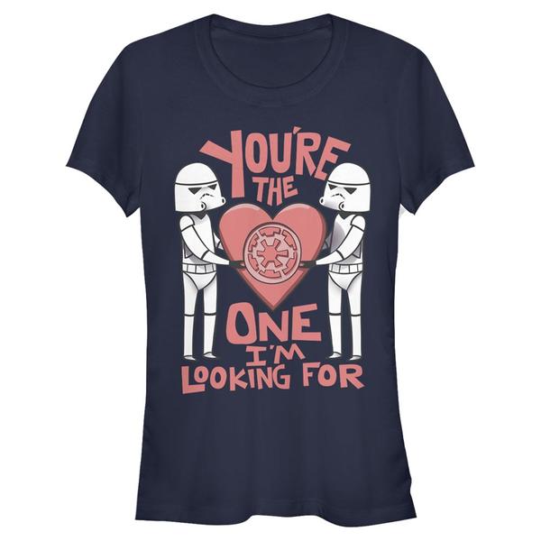 Aperçu: Star Wars - Stormtrooper Droid Looking For - Valentine's Day - Femme T-shirt - Bleu marine - Devant