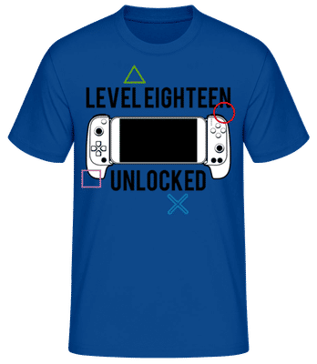 Level Eighteen Unlocked - T-shirt standard Homme - Bleu royal - Devant