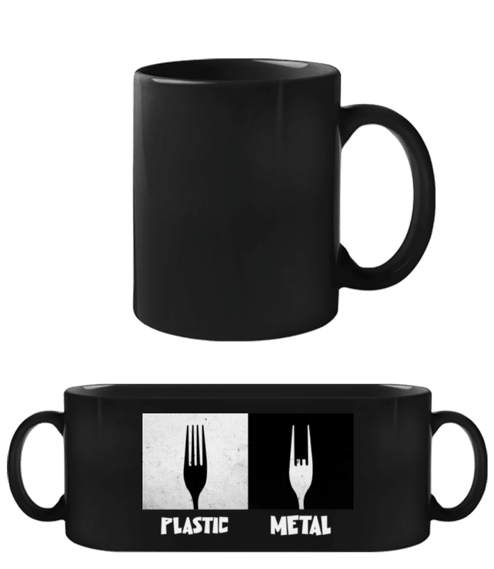 Vorschau: Plastic Metal - Schwarze Tasse - Schwarz - Vorne