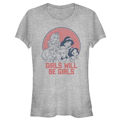 Disney - Princesses Disney - Skupina Girl Vibes - Femme T-shirt - Gris chiné - Devant
