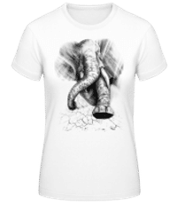 Angry Elephant - Camiseta básica de mujer - Blanco - delante
