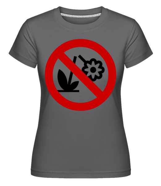 Preview: Do Not Destroy Flowers -  Shirtinator Women's T-Shirt - Anthracite - Front