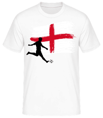 Englische Fahne Fußballer - Männer Basic T-Shirt - Weiß - Vorne