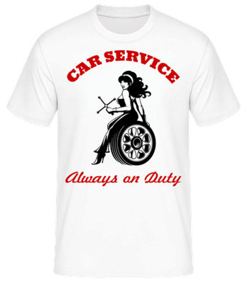 Car Service Sign - Men's Basic T-Shirt - White - Front