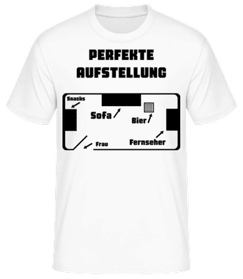 Perfekte Fußball Aufstellung Schwarz - Männer Basic T-Shirt - Weiß - Vorne