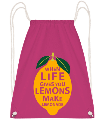 When Life Gives You Lemons - Drawstring batoh so šnúrkami - Magenta - Predné