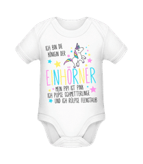 Königin Der Einhörner Bunt · Baby Bio Strampler