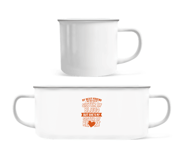 Vorschau: My Sister By Heart - Emaille-Tasse - Weiß - Vorne