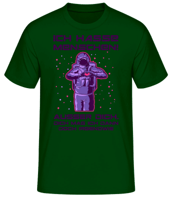 Ich Hasse Menschen - Männer Basic T-Shirt - Flaschengrün - Vorne