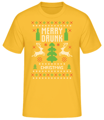Merry Drunk Christmas - Camiseta básica para hombre - Amarillo dorado - delante