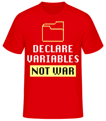 Coding Variables Not War - Pánské basic tričko - Červená - Napřed