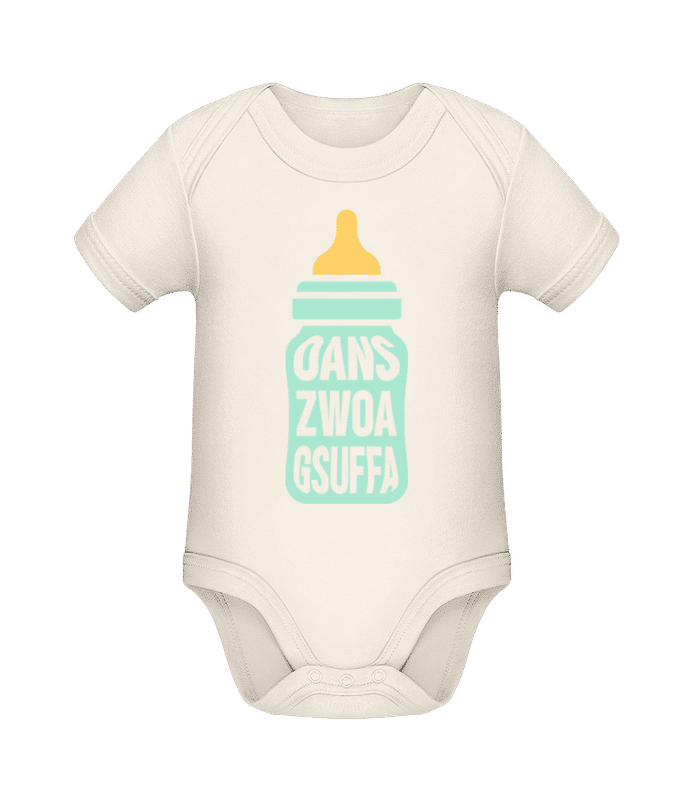 Vorschau: Baby Gsuffa - Baby Bio Strampler - Creme - Vorne