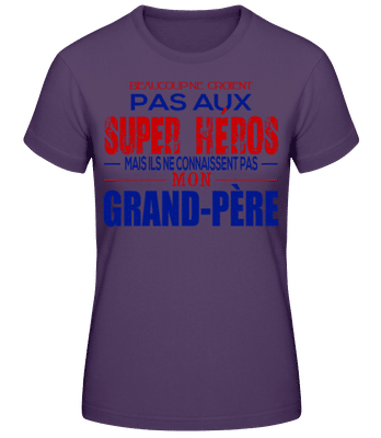 Les Héros Papi - T-shirt femme B&C - Pourpre - Devant