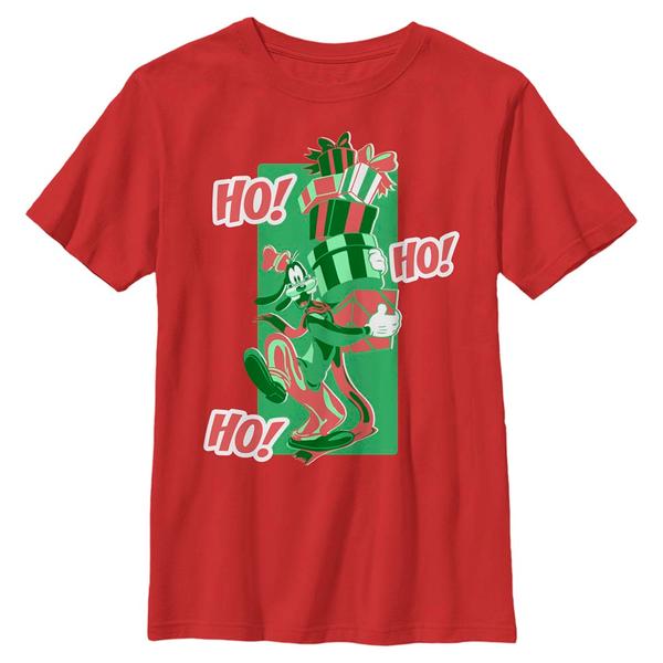 Preview: Disney Classics - Mickey Mouse - Goofy Ho Ho A-Hyuk - Christmas - Kids T-Shirt - Red - Front