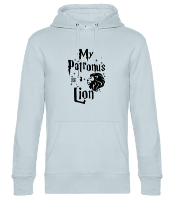 My Patronus Is A Lion - Sweat à capuche premium Unisexe - Bleu clair - Devant