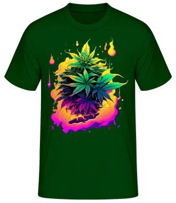 Rainbow Cannabis Flowers - Men's Basic T-Shirt - Bottle green - Front