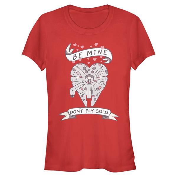 Preview: Star Wars - Millennium Falcon Be Mine Falcon - Valentine's Day - Women's T-Shirt - Red - Front
