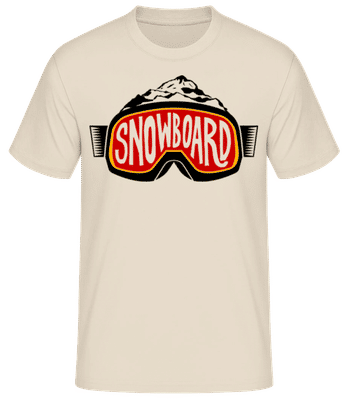 Okuliare s logom na snowboard - Pánske basic tričko - Krémová - Predné