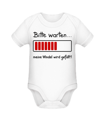 Meine Windel Wird Gefüllt! - Baby Bio Strampler - Weiß - Vorne