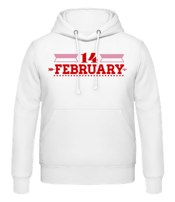14 February Valentine - Sweat à capuche Homme - Blanc - Devant