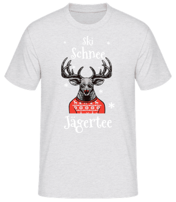 Après Ski Schnee Jägertee - Männer Basic T-Shirt - Grau meliert - Vorne