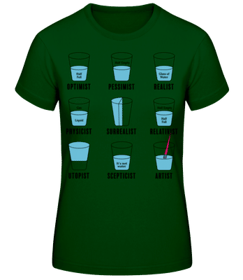 Optimist Pessimist - Dámské basic tričko - Bottle green - Napřed