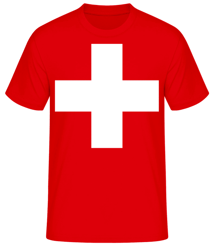 Preview: Swiss Cross - Men's B&C T-Shirt - Red - Front